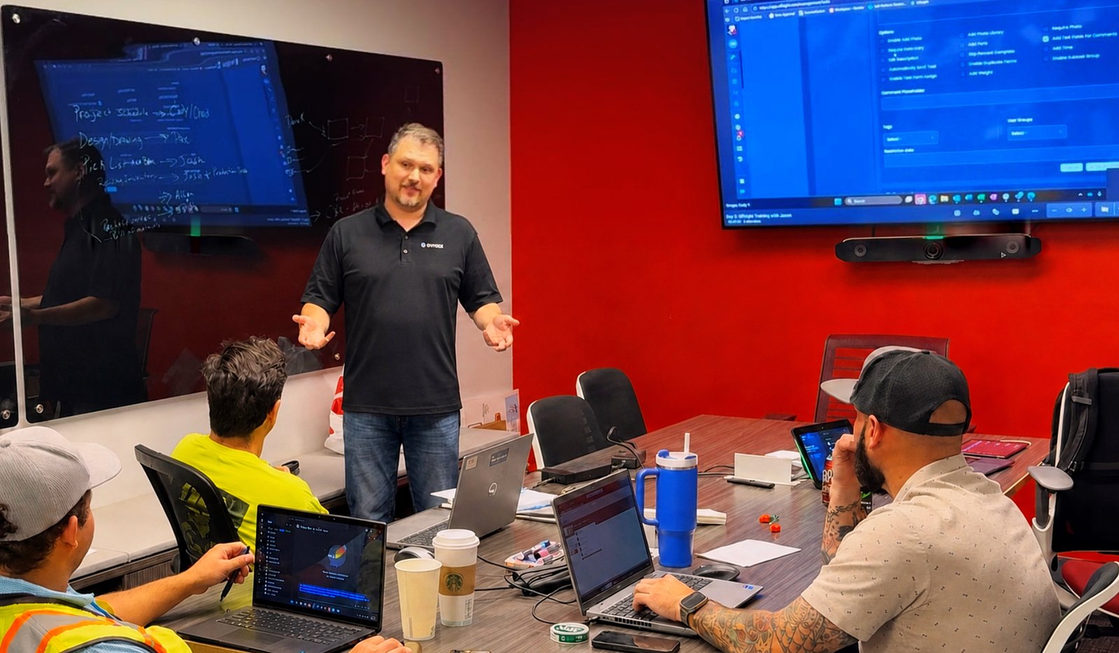 Jason Dixon leading a software implementation workshop with a client project team